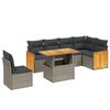 vidaXL Salon de jardin avec coussins 7 pcs gris r&eacute;sine tress&eacute;e
