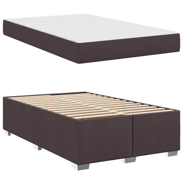 vidaXL Cadre de lit avec matelas Marron fonc&eacute; 120 x 190 cm tissu