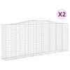 vidaXL Paniers &agrave; gabions arqu&eacute;s 2 pcs 400x50x160/180 cm fer galvanis&eacute;