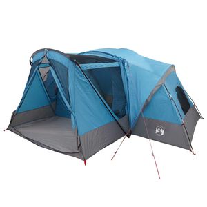 vidaXL Tente de cabine avec auvent r&eacute;sistante &agrave; l'eau 10 personne Bleu