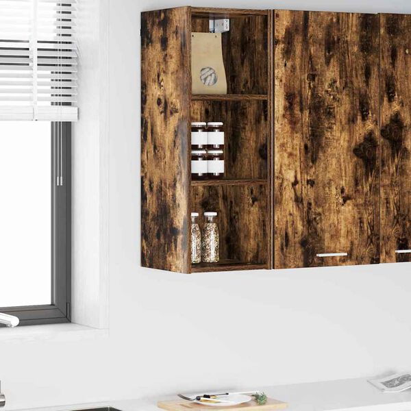vidaXL Armoire suspendue avec stockage Ch&ecirc;ne fum&eacute; 30 x 29,5 x 80 cm