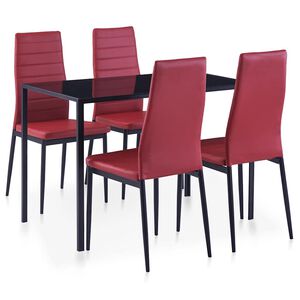 vidaXL Mobilier de salle &agrave; manger 5 pcs Rouge bordeaux
