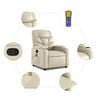 vidaXL Fauteuil inclinable de massage Crème Similicuir