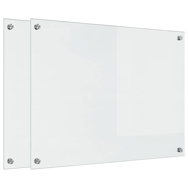 vidaXL Protection de cuisine 2 pcs Transparent 80 x 60 cm verre trempé
