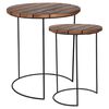 H&S Collection Ensemble de tables d'appoint 2 pcs Teck Marron