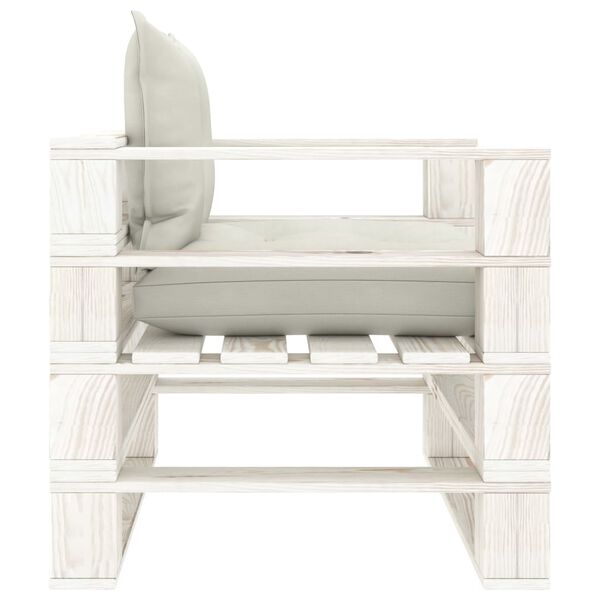 vidaXL Canapé palette de jardin avec coussins beige Bois