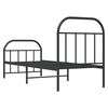 vidaXL Cadre de lit métal sans matelas avec pied de lit noir 75x190 cm