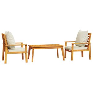 vidaXL Salon de jardin 3 pcs avec coussins bois massif d'acacia