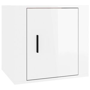vidaXL Table de chevet Blanc brillant 50x39x47 cm