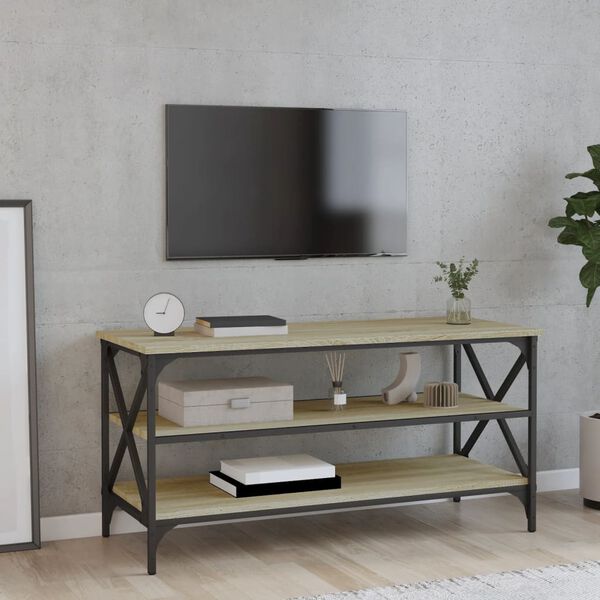 vidaXL Meuble TV Ch&ecirc;ne sonoma 100x40x50 cm Bois d'ing&eacute;nierie