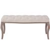 vidaXL Banc Lin Bois massif 110 x 38 x 48 cm Blanc crème