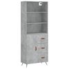 vidaXL Buffet haut Gris b&eacute;ton 69,5x34x180 cm Bois d'ing&eacute;nierie