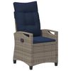 vidaXL Chaise de jardin 2 pcs gris et bleu marine 56 x 60 x 112 cm