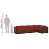 vidaXL Salon de jardin 5 pcs avec coussins r&eacute;sine tress&eacute;e marron