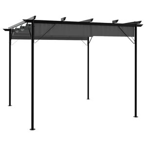 vidaXL Pergola avec toit r&eacute;tractable anthracite 3x3 m acier 180 g/m&sup2;