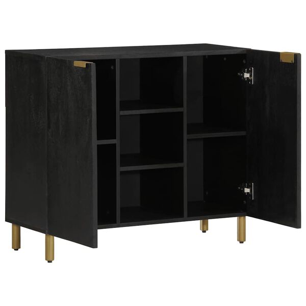 vidaXL Buffet noir 90x33x75 cm bois d'ing&eacute;nierie
