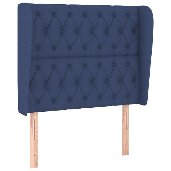 vidaXL T&ecirc;te de lit avec oreilles Bleu 103x23x118/128 cm Tissu