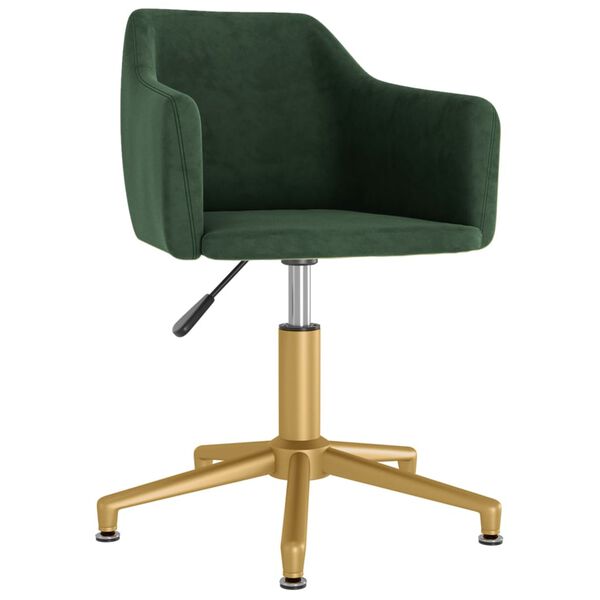 vidaXL Chaises pivotantes &agrave; manger lot de 6 Vert fonc&eacute; Velours