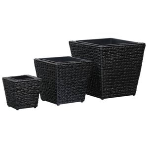 vidaXL Lits sur&eacute;lev&eacute;s 3 pcs Jacinthe d'eau Noir