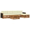 vidaXL Ensemble de canap&eacute;s d'ext&eacute;rieur 6 pc Naturel et Cr&egrave;me Polyester