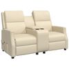 vidaXL Fauteuil de massage inclinable 2 places crème similicuir