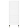 vidaXL Buffet haut Blanc 34,5x34x180 cm Bois d'ing&eacute;nierie