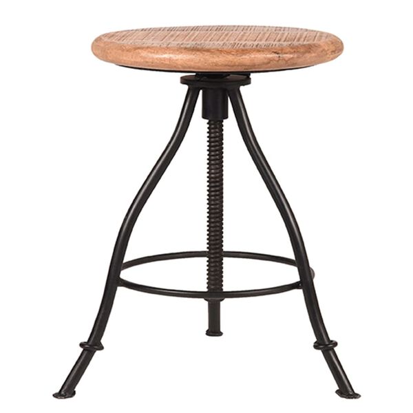 LABEL51 Tabouret Jaipur 35x35x46-75 cm Bois/Noir