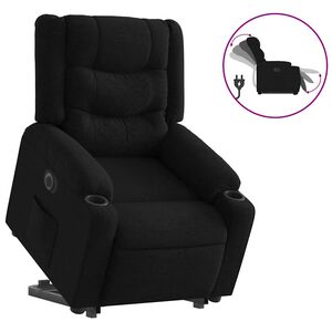 vidaXL Fauteuil inclinable &eacute;lectrique noir tissu