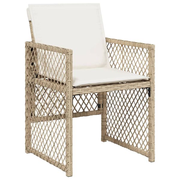 vidaXL Ensemble &agrave; manger de jardin et coussins 15 pcs beige