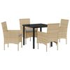 vidaXL Ensemble de salle &agrave; manger pour jardin 5 pc Beige polyrotin