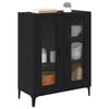 vidaXL Buffet Ch&ecirc;ne noir 69,5 x 34 x 90 cm Bois d'ing&eacute;nierie et fer