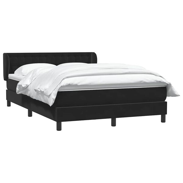 vidaXL Sommier &agrave; lattes de lit avec matelas noir 140x210 cm velours