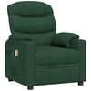 vidaXL Fauteuil &eacute;lectrique de massage Vert fonc&eacute; Tissu