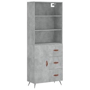 vidaXL Buffet haut Gris b&eacute;ton 69,5x34x180 cm Bois d'ing&eacute;nierie