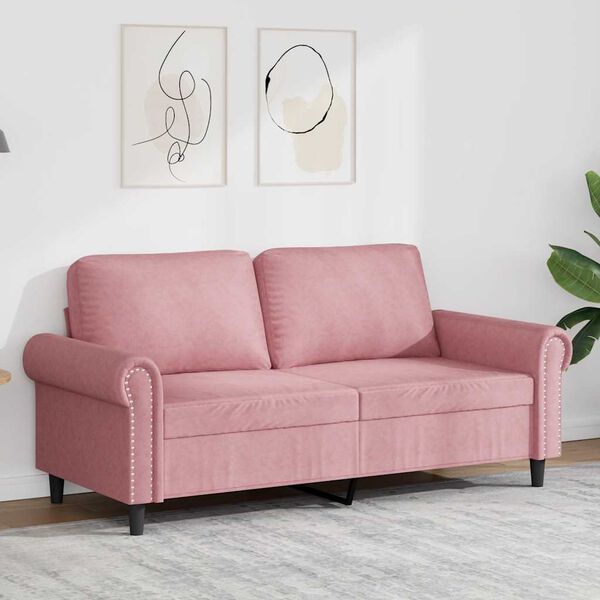 vidaXL Canap&eacute; &agrave; 2 places Rose 140 cm Velours