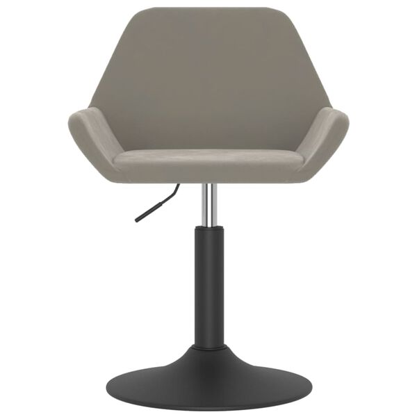 vidaXL Tabouret de bar Gris clair Velours