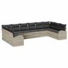vidaXL Ensemble de canap&eacute; de jardin 10 pc Gris clair polyrotin
