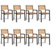 vidaXL Chaises de jardin empilables lot de 8 bois d'acacia et métal