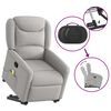 vidaXL Fauteuil de massage inclinable gris nuage tissu