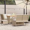 vidaXL Salon de jardin avec coussins 5 pcs beige r&eacute;sine tress&eacute;e