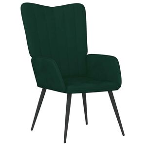 vidaXL Chaise de relaxation Vert fonc&eacute; Velours