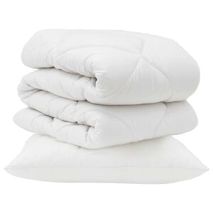 vidaXL Couette avec oreiller 2 pcs Blanc Microfibre