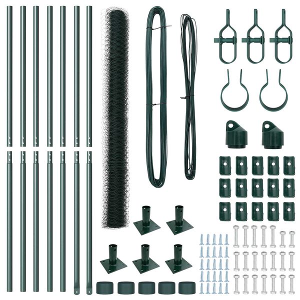 vidaXL Poteau de cl&ocirc;ture. Vert 10 x 1,4 m (maille de 36 mm)