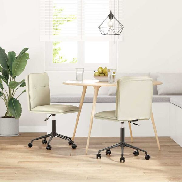 vidaXL Chaises à manger lot de 2 crème similicuir