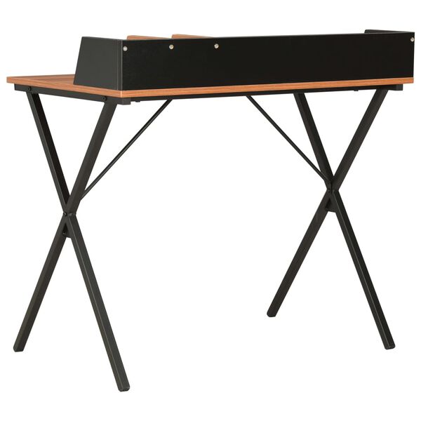 vidaXL Bureau Noir et marron 80x50x84 cm
