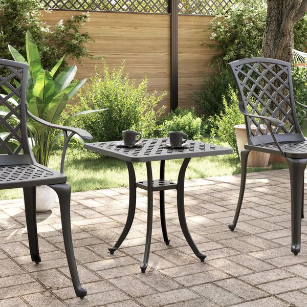 vidaXL Table de jardin noir 53x53x53 cm aluminium coul&eacute;