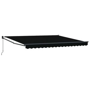 vidaXL Auvent R&eacute;tractable Noir 400 &times; 300 cm Polyester et Aluminium