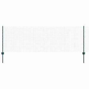 vidaXL Cl&ocirc;ture en fil soud&eacute; avec poteaux 25 x 0,8 m Vert Maille