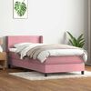 vidaXL Sommier &agrave; lattes de lit avec matelas rose 100x220 cm velours