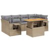 vidaXL Salon de jardin avec coussins 7 pcs beige r&eacute;sine tress&eacute;e